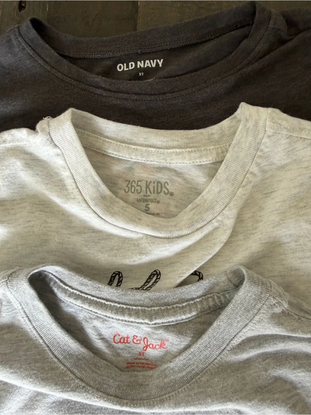 OLD NAVY CARTERS CAT JACK Girls Graphic Tee Bundle Grey Size 5T 3Pk Lot